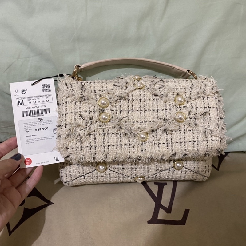[JASTIP] ZARA Bag tweed shoulder sling new best seller