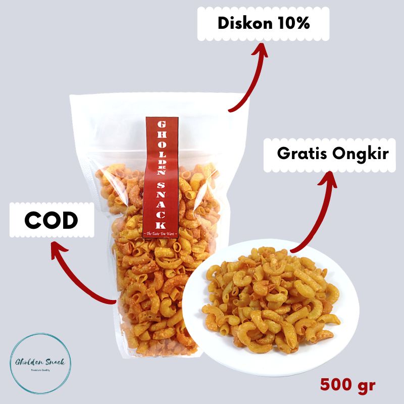 makaroni bantat balado 500 gr I snack camilan cemilan makroni makaroni spiral jagung manis pedas kil