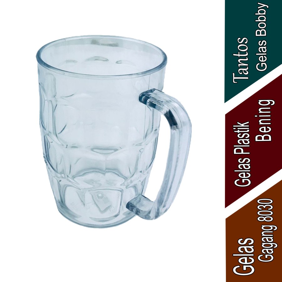 Gelas Bir Beer Jumbo Akrilik Anti Pecah Acrylic Premium Bening Kristal Mika Cangkir Gagang Lion / Gelas Es Teh Kelapa Kopi Tebal / Mug Besar Transparant Tantos Star