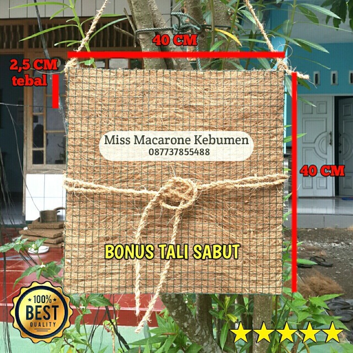 pot papan tempel anggrek dan platycerium/tanduk rusa sabut kelapa jumbo 40×40 cm