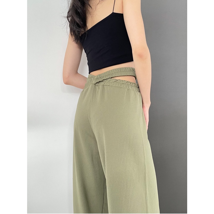 Kadaka B-0161 Celana Cut Out Waist Long Pants Celana Panjang Wanita Stretch