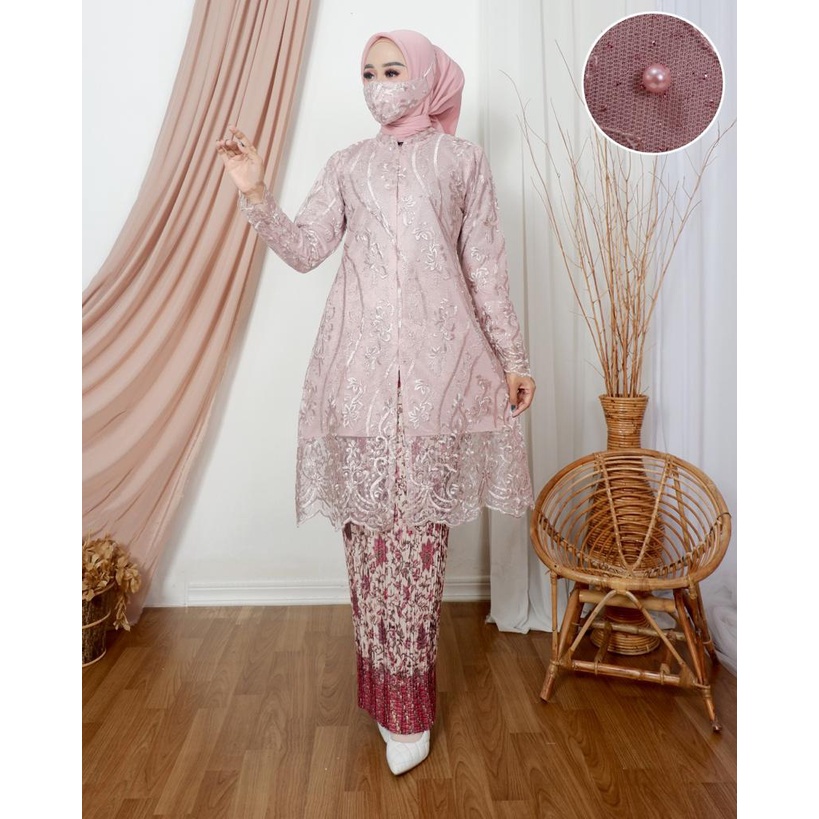 Set Tunik Belah Depan / Kebaya Modern Original / Outfit Kondangan Wisuda Seragaman Pesta Bridesmaid