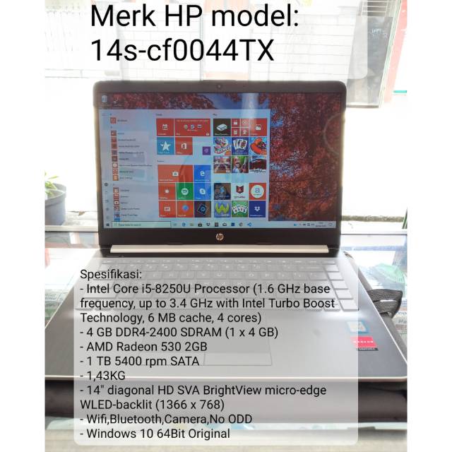 Laptop second HP i5 14s-cf0044TX