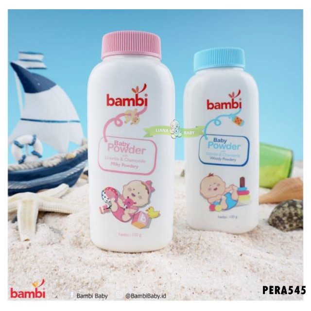 PERA545 BAMBI BEDAK POWDER PINK DAN BLUE 100GR / 250gr