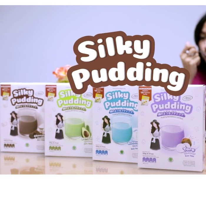 Silky Pudding Box Rasa Peach / Bubble Gum / Chocolate / Taro / Avocado Silki Agar - Agar Jelly Puding