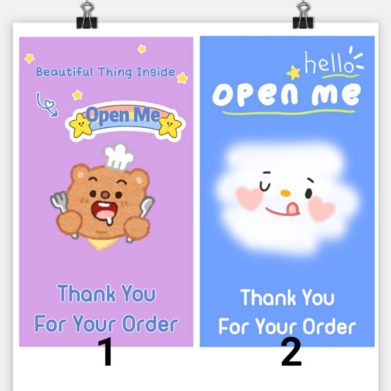 

(Min. Beli 50) Sticker Stiker Segel Open Me Thank You untuk Packing Segel Box Lucu Esthetic Murah