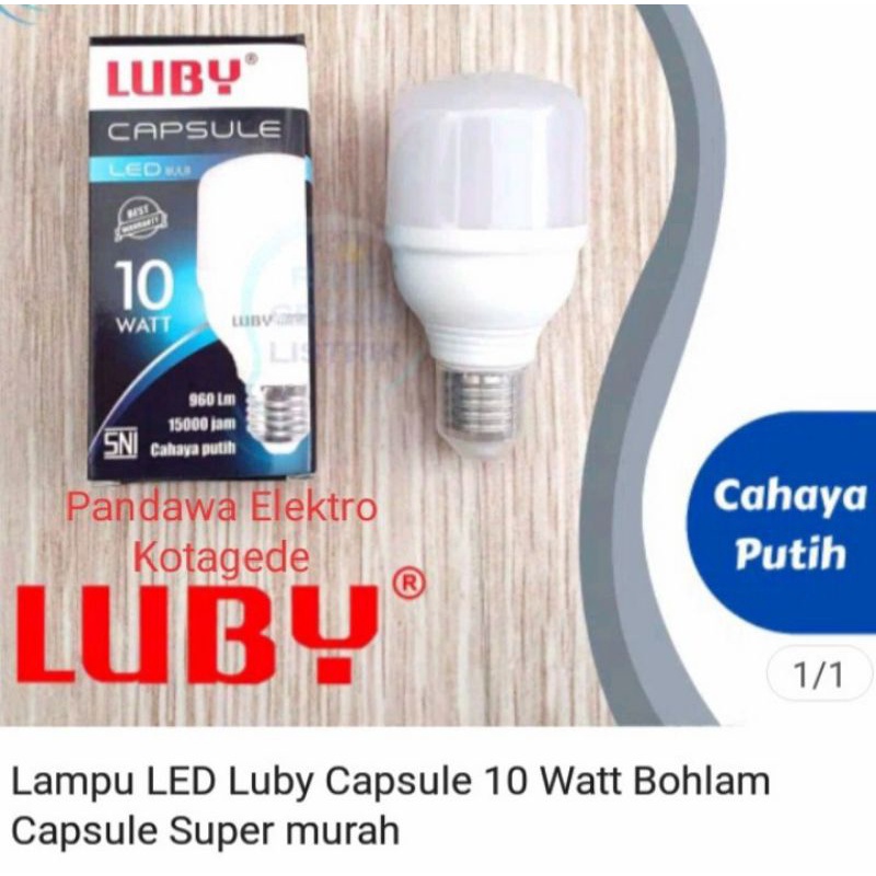 Lampu Led Luby 10 Watt Capsule Putih