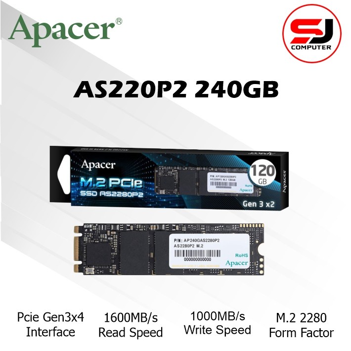 SSD APACER AS2280P4 240GB M.2 NVMe