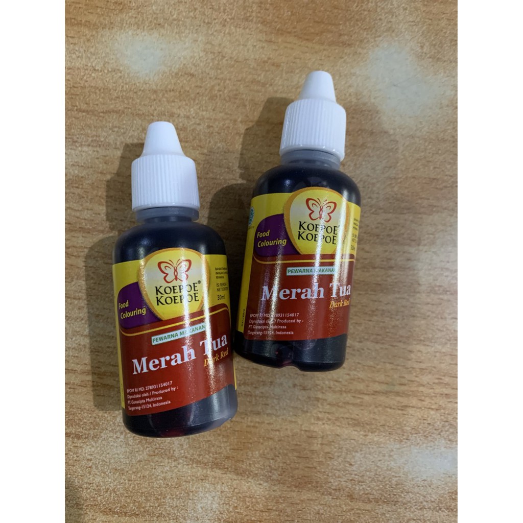 

Koepoe Koepoe Pewarna Merah tua 30 ML / Dark red Kupu Kupu