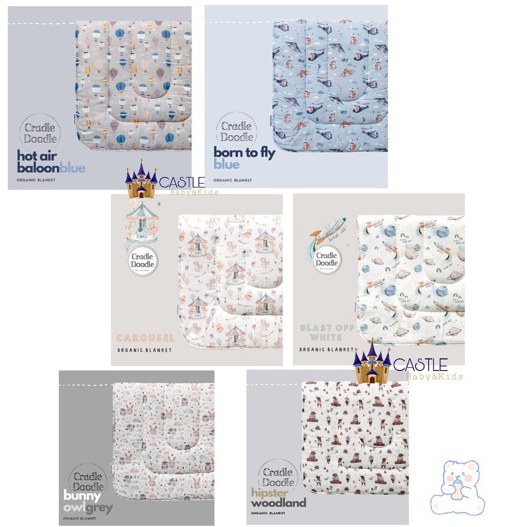 Castle - Cradle Doodle Toddler Blanket Organic - Selimut Bayi