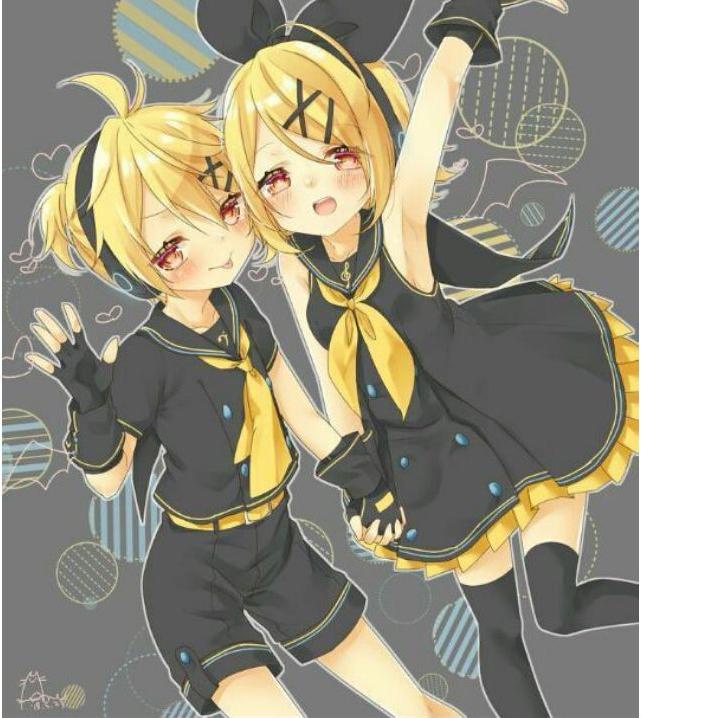 ♥ Vocaloid Rin & Len Kagamine Seifuku black ver Cosplay Costume Anime Male Female 