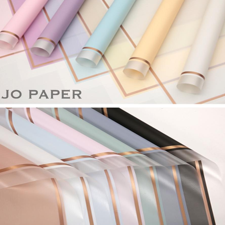 

ン 20 LEMBAR Flower Wrapping Paper Varian List Gold Frame Transparan Kertas Buket Bunga Cellophane Florist Kertas Kado