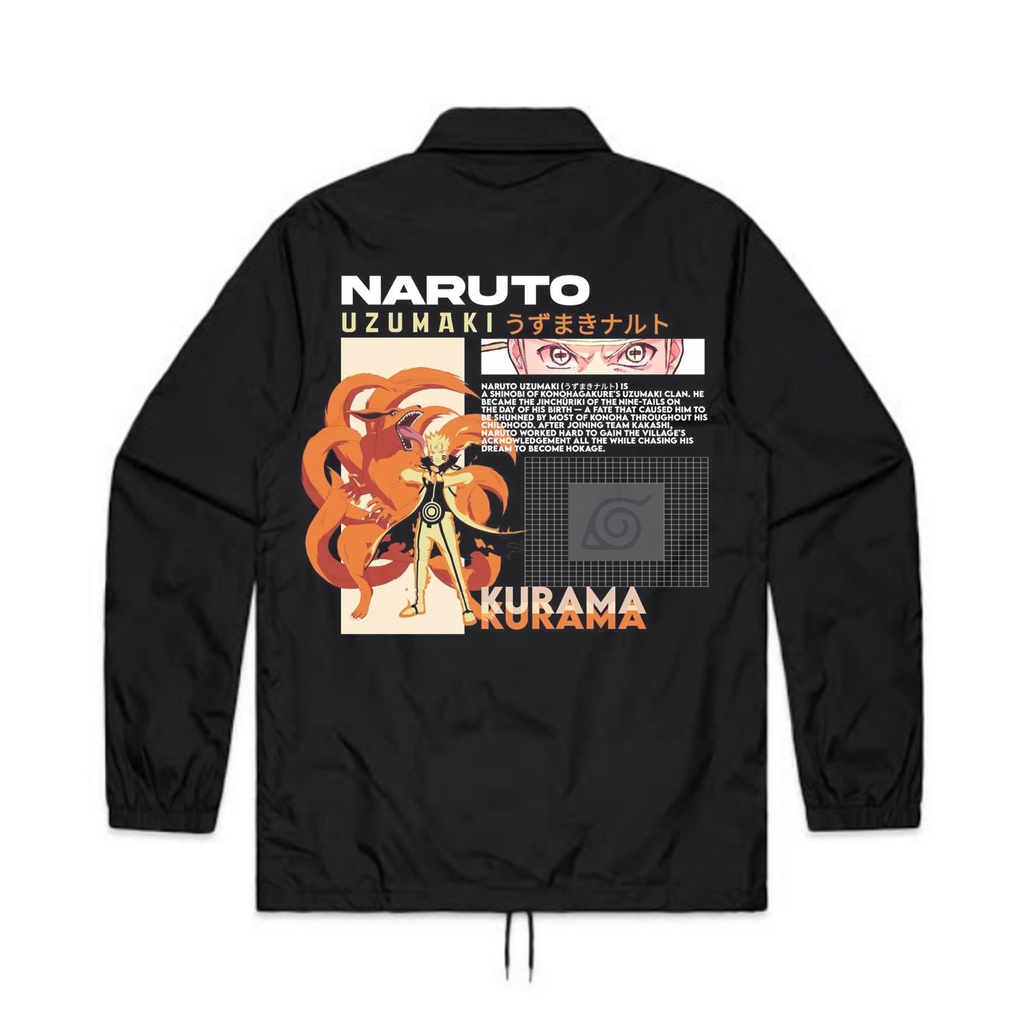 JAKET COACH ANIME NARUTO KYUUBI | COACH JAKET NARUTO UZUMAKI | CJ PARASUT WINDBREAKER JAPAN ANIME