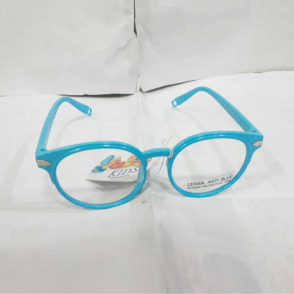 kacamata anak laki perempuan anti blue radiation bulat boboho bening bagus tahan radiasi sinar biru-biru