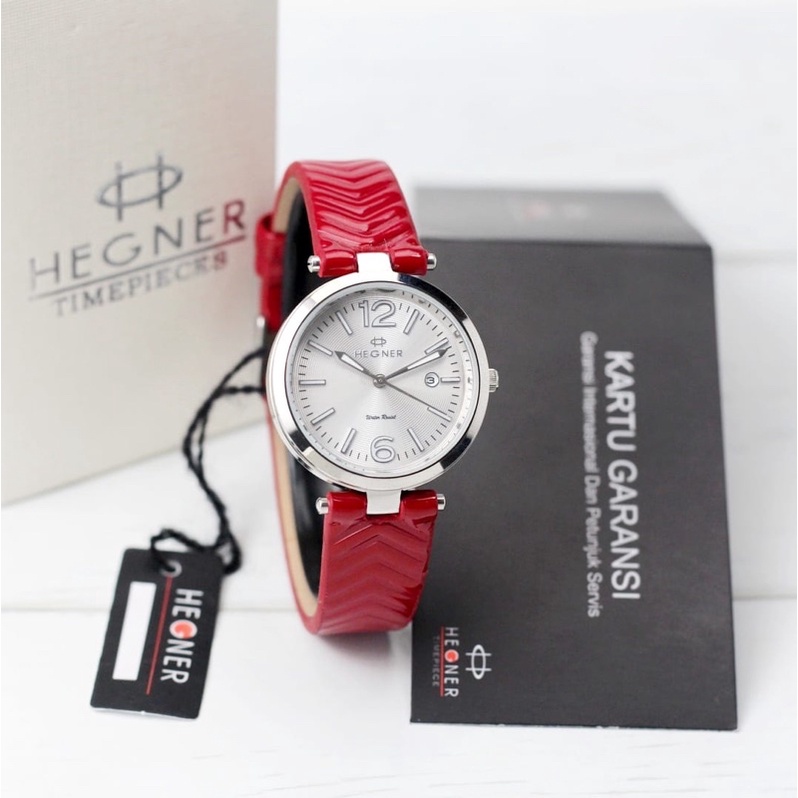 Jam Tangan Wanita Original Hegner 414 Tanggal Aktif Tali Kulit