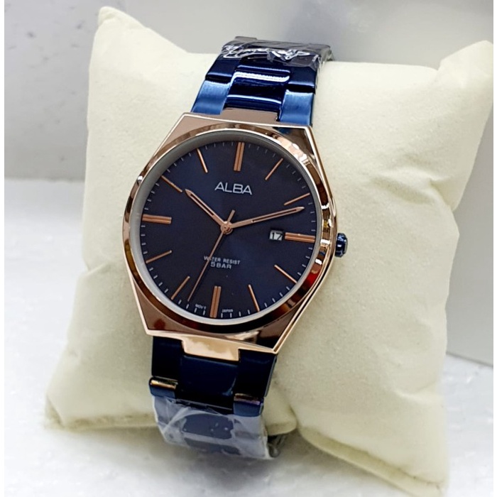 Jam Tangan Pria Keren COD Terbaru Fashion Murah Watch Q7T6 Jam Tangan Fashion Pria Alba - Tali Ranta