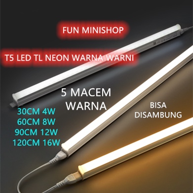 Lampu T5 LED Tube Warna Warni TL NEON 4W 8W 12W 16W