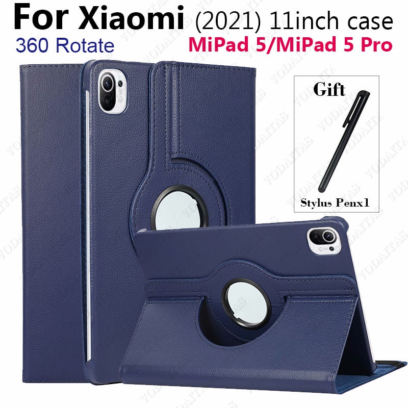 Case Bahan Kulit Pu Rotasi 360 Derajat Dengan Stand Pen Untuk Xiaomi Mipad 5 Mipad 5 Pro 11 Inch 5 Pro 11 2021