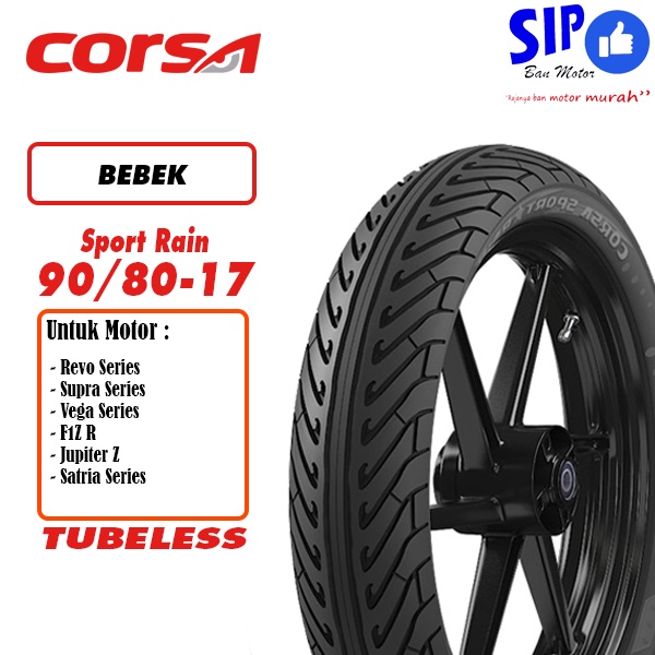 Ban motor bebek Corsa Sport Rain 90 80 17 tubeless