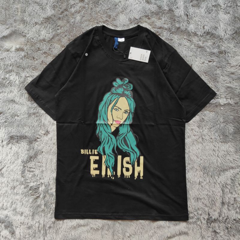 Kaos H&amp;M Billie Eilish Fulltag &amp; Lebel