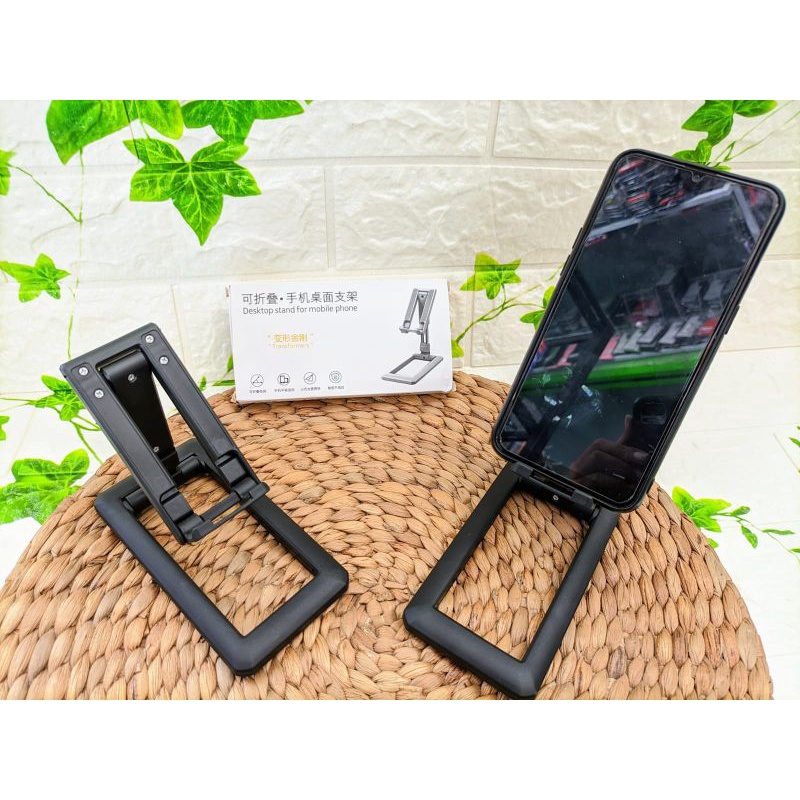 Folding Desktop HD28 Phone Holder Meja Model Kaki Persegi Stand HP