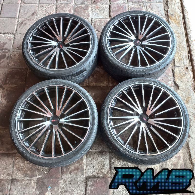 VELG MOBIL BEKAS HSR LANGGUR RING 22 LUBANG 5X114 + BAN TOYO 265/35 R22 BEKAS