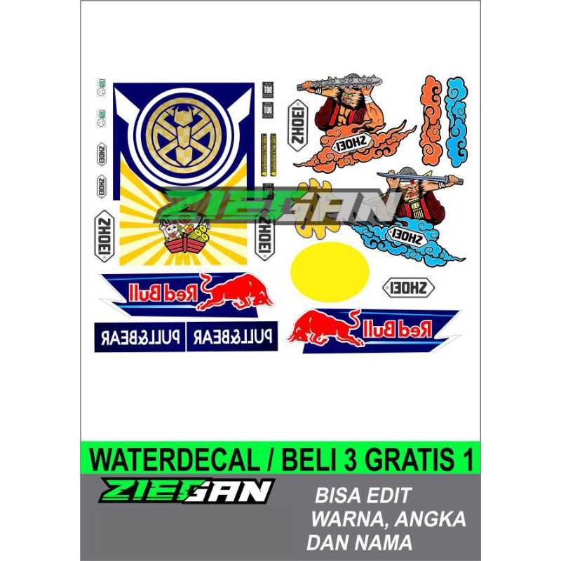 Water Decal helm set motif Shoei Motegi 2018