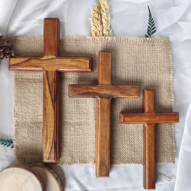 Salib dinding Gantung kayu jati