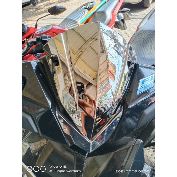 VISOR HONDA VARIO 125 150 ESP 2015 2016 2017 TGP HITAM CHROME