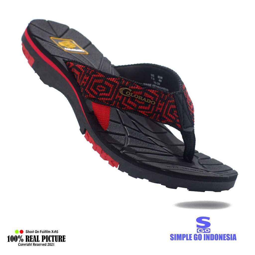 Sendal cowok distro japit spons sol karet sandal pria laki-laki dewasa casual jepit model slide promo keren pas cod lebaran Barnett Colorado star 12 - colorado star 20 39-43