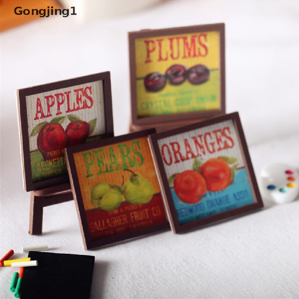 Gongjing1 Mainan Miniatur Lukisan Buah Vintage Skala 1: 12 Untuk Dekorasi Rumah Boneka