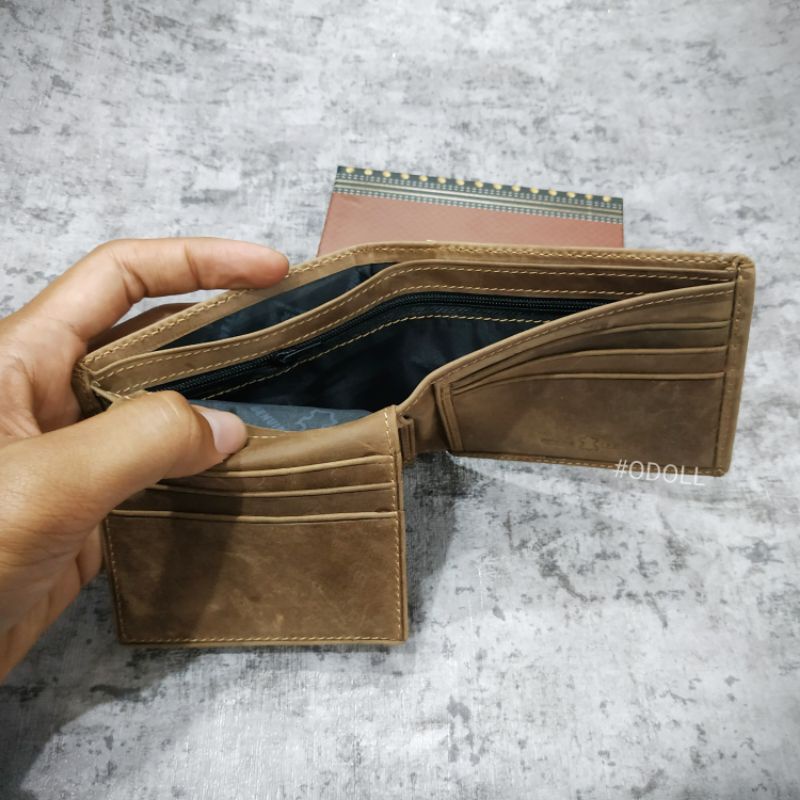 Dompet Pria Kulit Asli Original Ukuran Kecil Crazy Horse