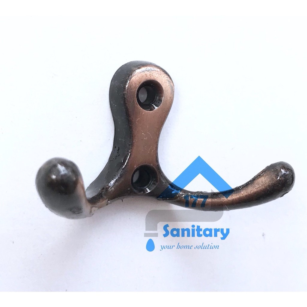 Gantungan Baju 2 Kait Murah Warna Antik NK- Kapstok pengait double 2kait Hook Single Cantolan Baju  stainless hooks Sanitary177 /E47