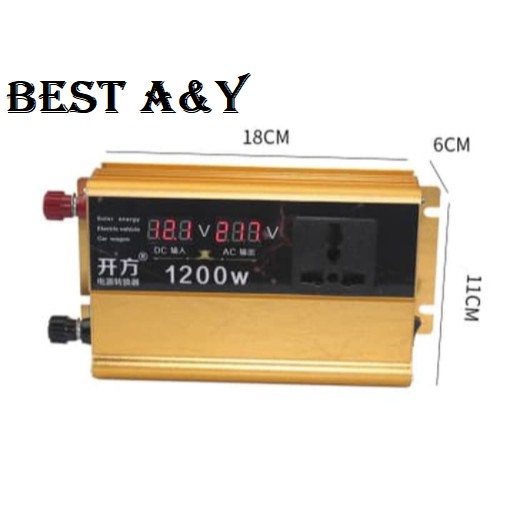 DC 12V to AC 1200W Watt Power Inverter Intelligent digital display