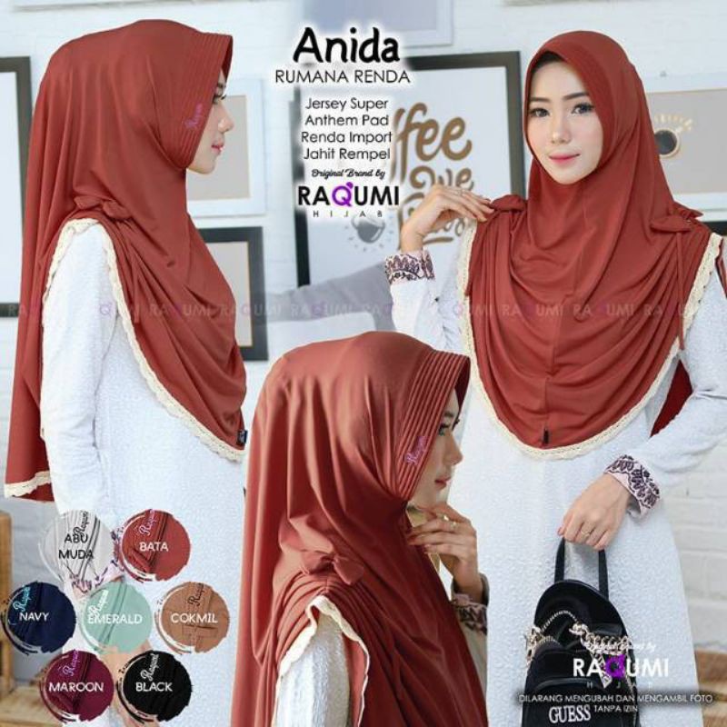 HIJAB INSTAN ANIDA RUMANA RENDA ORI AHFILL COLLECTION