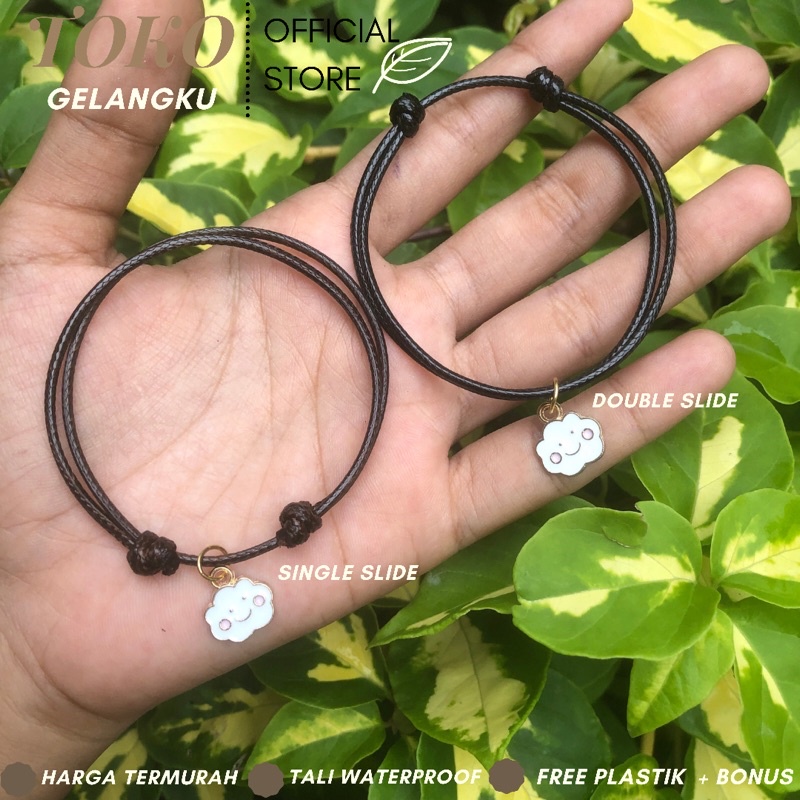 Gelang Karakter ( Awan Putih ) / Gelang Viral hits Kekinian / Gelang Tali Waterproof Anti Air / Gelang Wanita Pria untuk Couple bareng Pacar dan sahabat