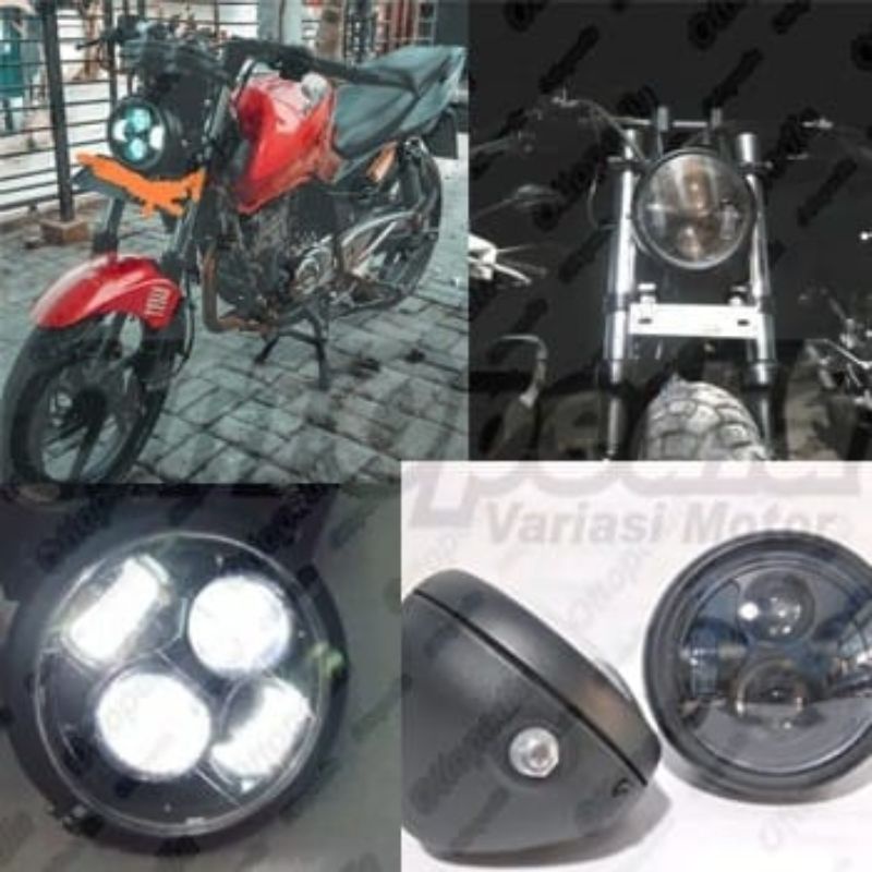 Lampu depan daymaker bulat Harley LED w 175 cb Tiger scorpio
