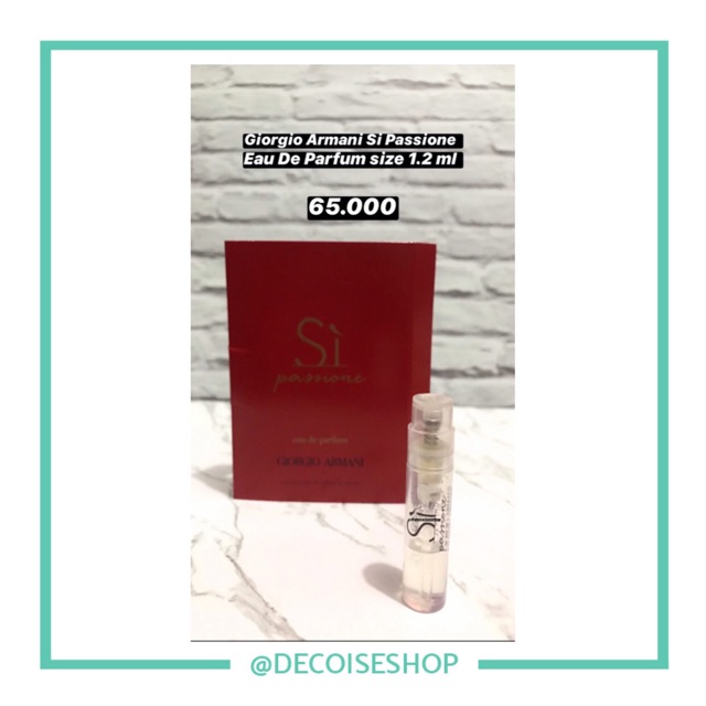 Giorgio Armani Si Passione Eau De Parfum 1.2 ml Vial Tester Mini Size