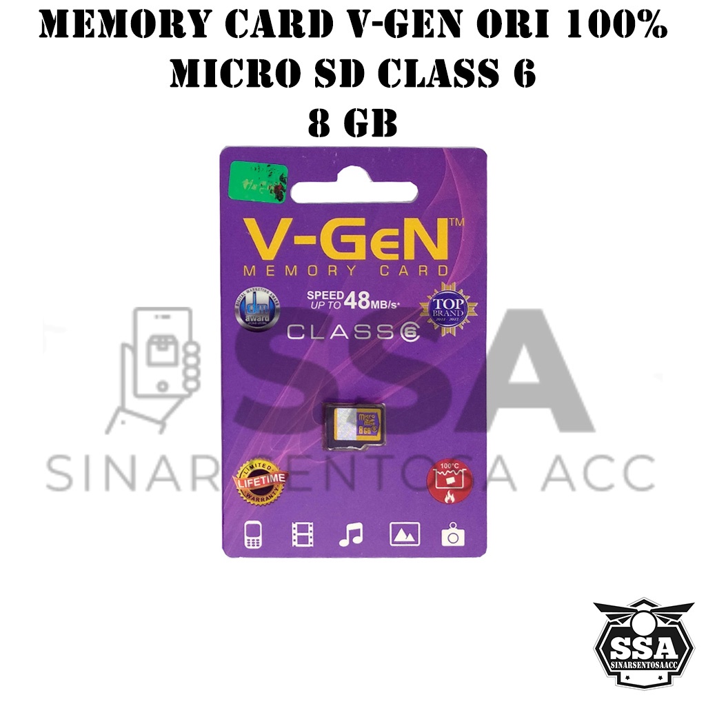 Micro SD V-GEN 4GB 8GB 16GB 32GB VGEN Class 6 Memory Card Original MicroSD Kartu Memori Hp Handphone Ori Murah