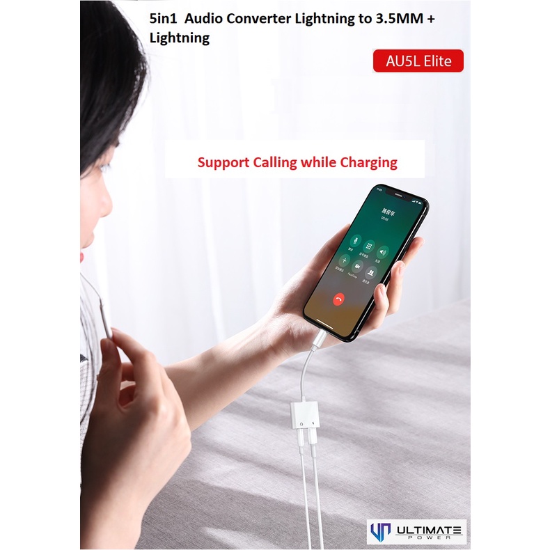 Ultimate Converter Lightning to 3.5MM 5in1 Audio Lightning AU5L Elite