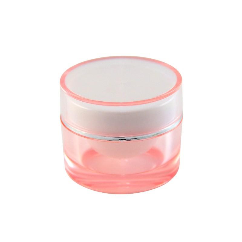 POT KOSMETIK 10 GRAM WARNA PINK BENING / POT CREAM 10GR TERMURAH / BAHAN AKRILIK IMPORT WITH INNER LID - TEKNO KITA