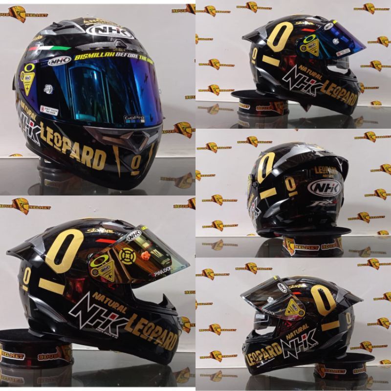 helm full face NHK RX 9 paket ganteng leopard