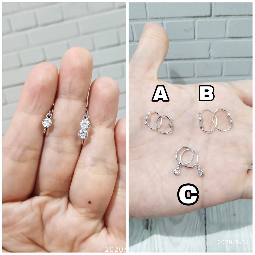 ANTING KENIP BABY MATA SILVER PERAK ASLI S925