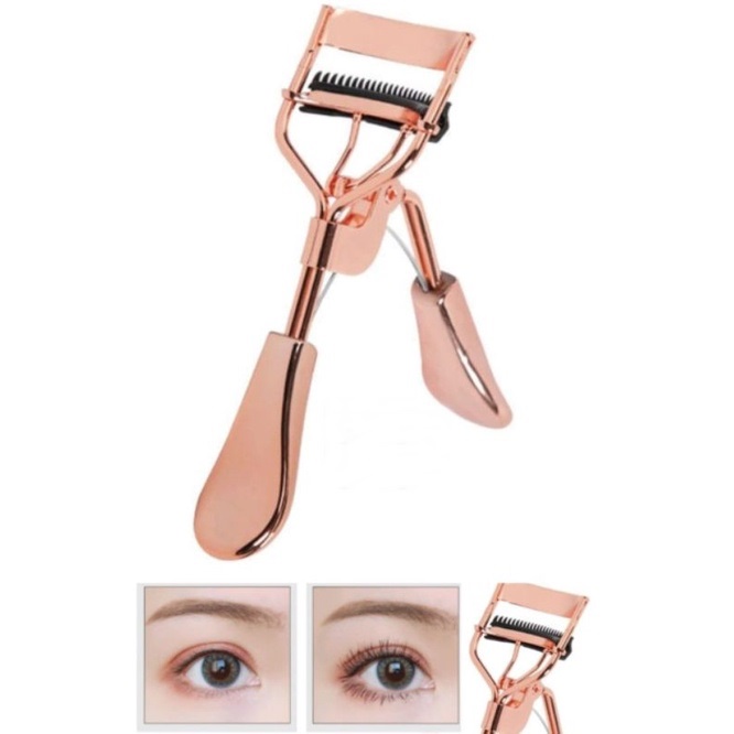 (DENGAN SISIR) Penjepit Bulu Mata ROSEGOLD Sisir Eyelash Curler Alat Kecantikan Pelentik Bulu Mata PREMIUM F677