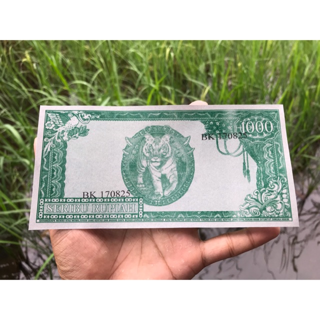 Uang Kuno Soekarno 1000 Th 64 Harimau dan Badak