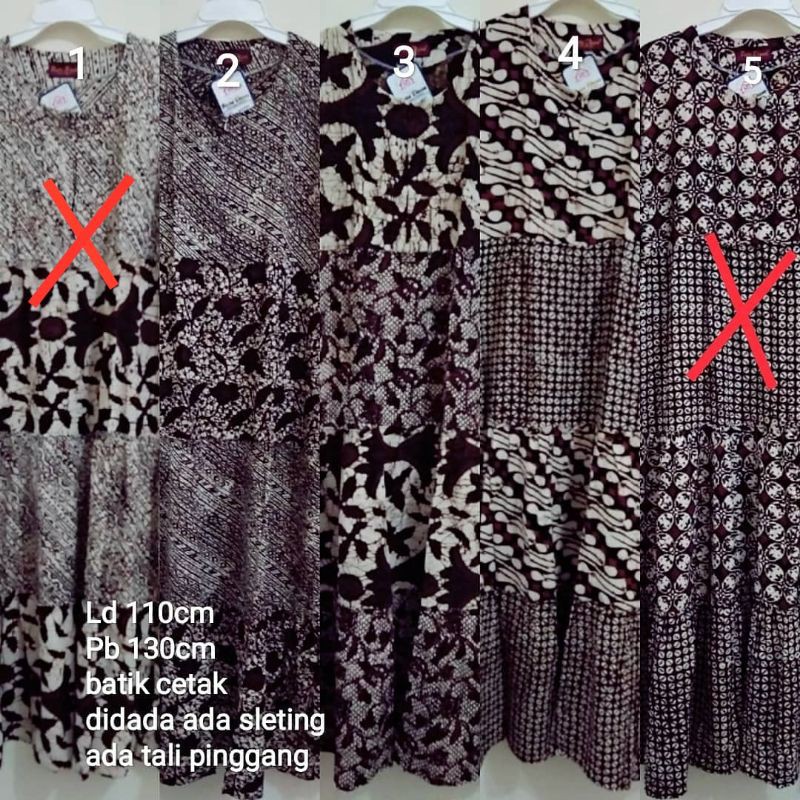 gamis / dress batik cetak susun Putri diana