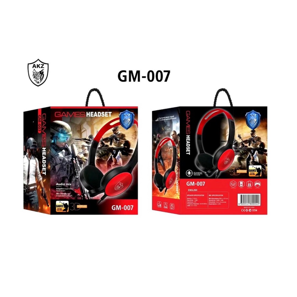 GM-007 HEADPHONE GAMING / HEADSET GAMING WITH KABEL AND MICROPHONE
