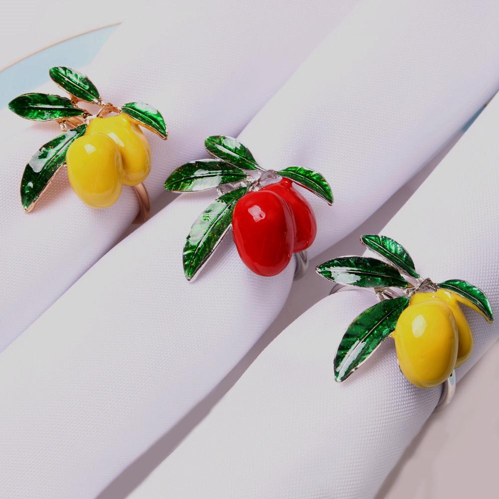 [Elegan] Serbet Cincin1/6PCS Lemon Restoran Pesta Pernikahan Aksesoris Hotel Serbet Gesper