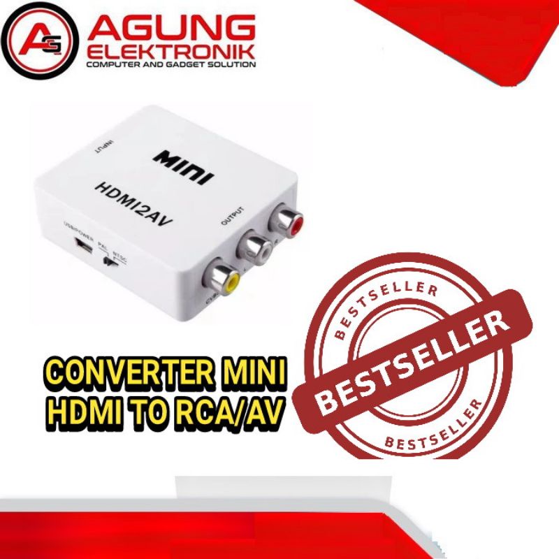 CONVERTER MINI HDMI TO RCA HDMI 2AV MURAH BERKUALITAS