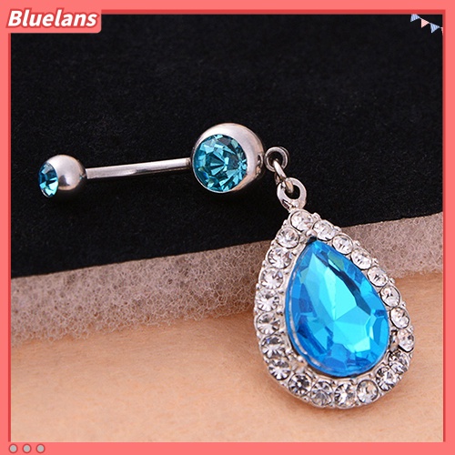 Bluelans Crystal Rhinestone Pendant Belly Button Body Piercing Navel Ring Jewelry Charms